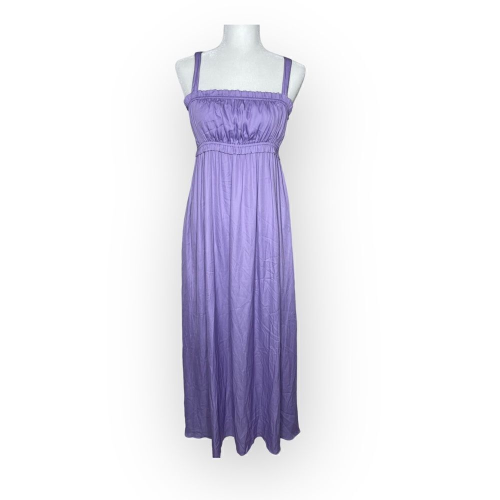 KORI Resort Beach Ware Maxi Purple Elastic Bust Flowing Dress - Size Small
